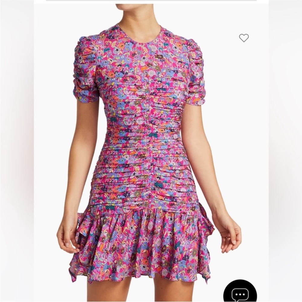 Tanya Taylor Pink Floral Mini Dress